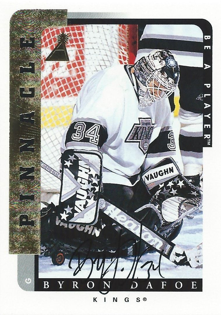 1996-97 Be A Player BYRON DAFOE Auto Autographs Pinnacle Kings 00358