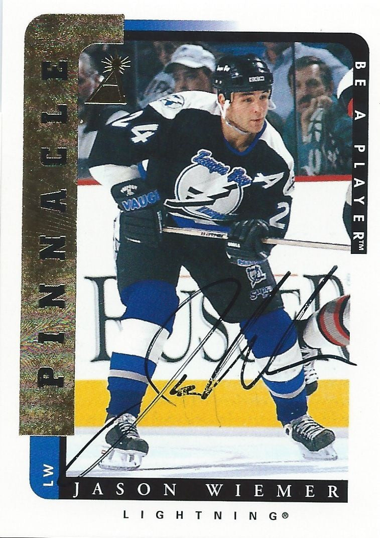 1996-97 Be A Player JASON WIEMER Auto Autographs Pinnacle Lighting 00368
