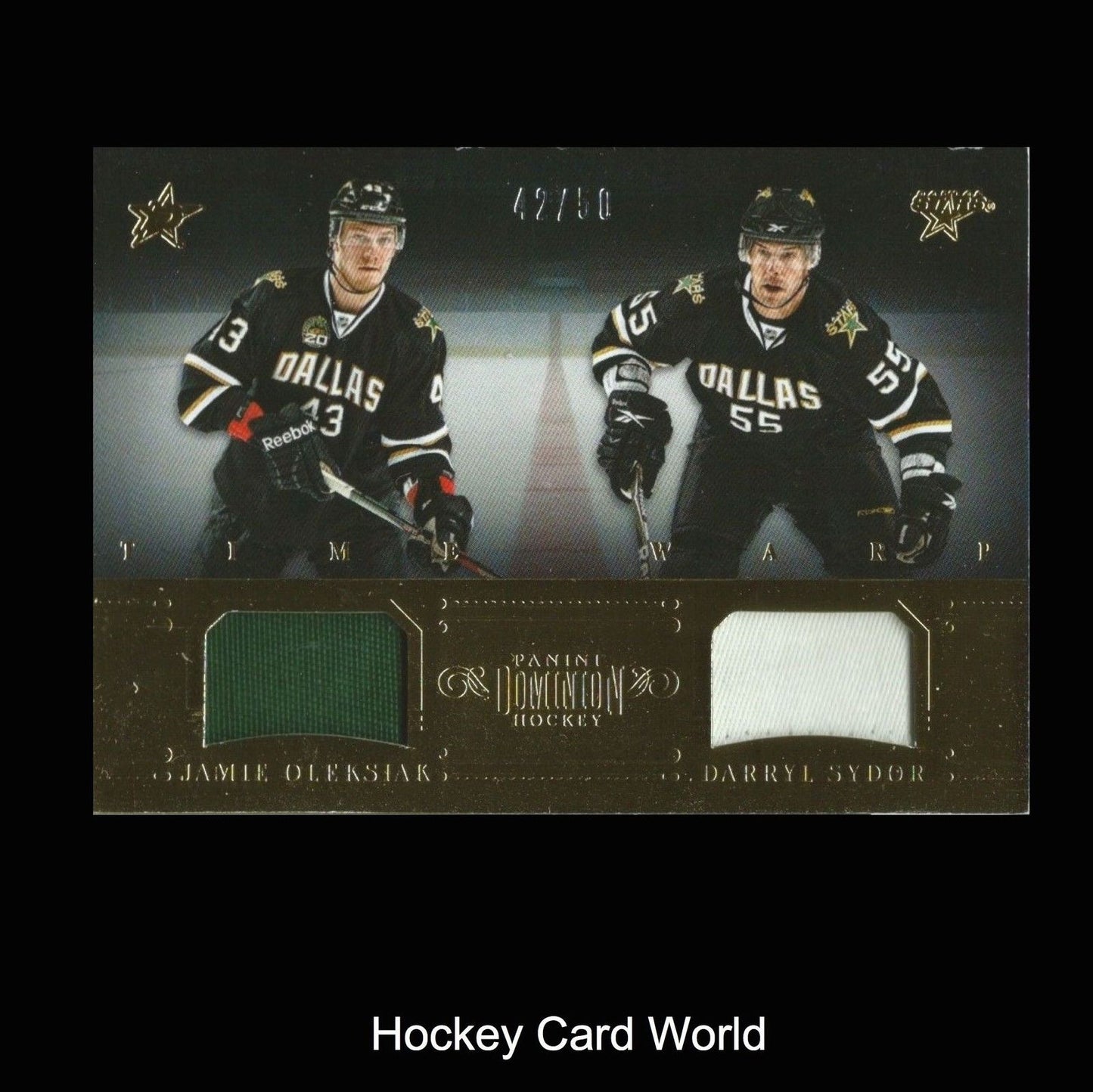 2013-14 Dominion JAMIE OLEKSIAK / DARRYL SYDOR 42/50 Patch Time Warp 01614 Image 1