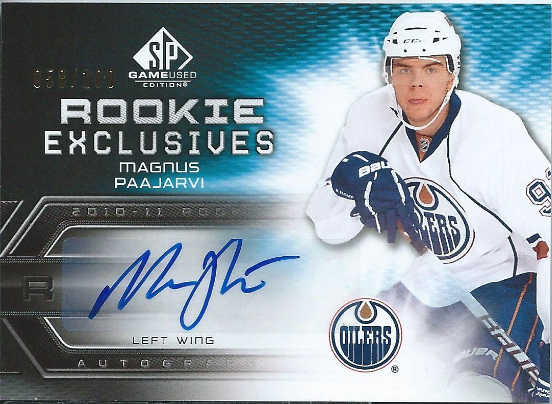 2010-11 SP Game Used Rookie Exclusives Auto MAGNUS PAAJARVI 58/100 00161