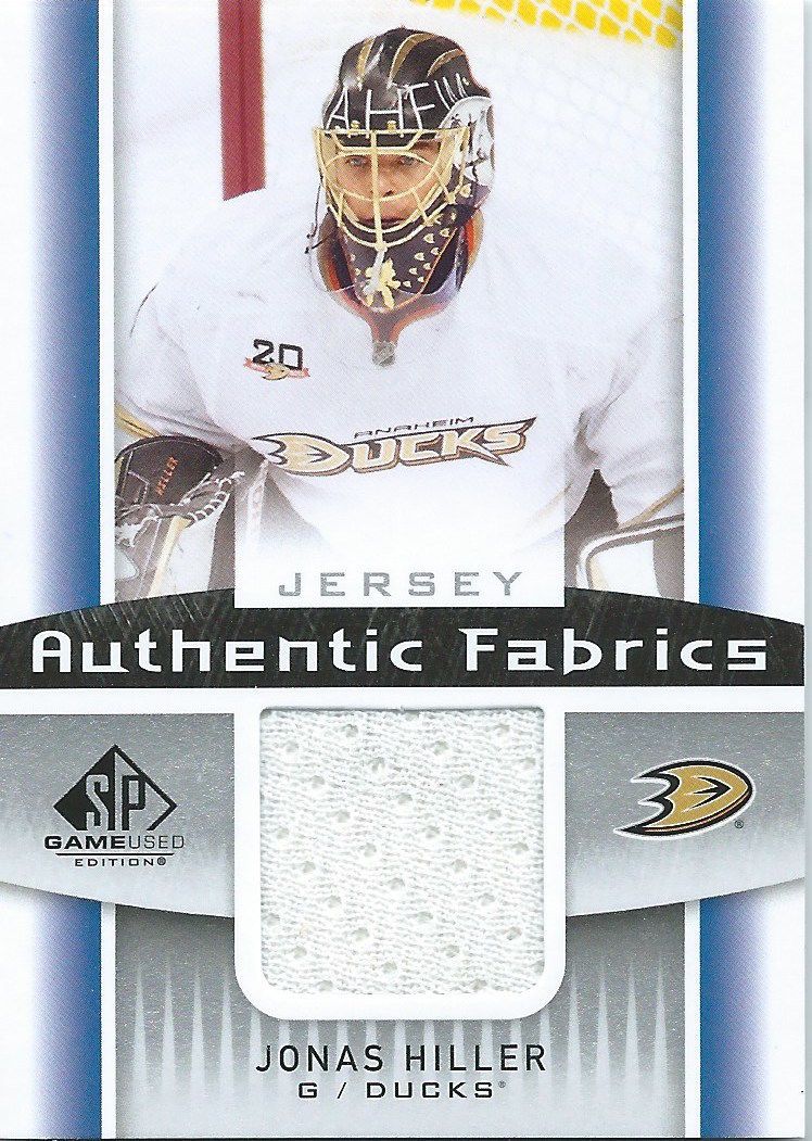 2013-14 Upper Deck SP Game Used JONAS HILLER Jersey NHL UD 01924 Image 1