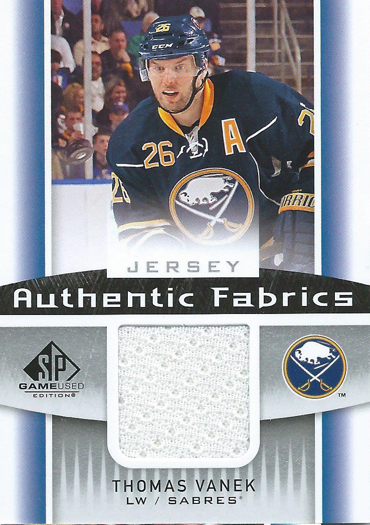 2013-14 Upper Deck SP Game Used THOMAS VANEK Jersey NHL UD 01925 Image 1