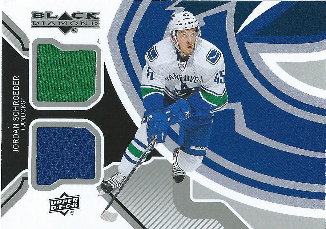 2013-14 Upper Deck Black Diamond JORDAN SCHROEDER Dual Jersey NHL UD 01934
