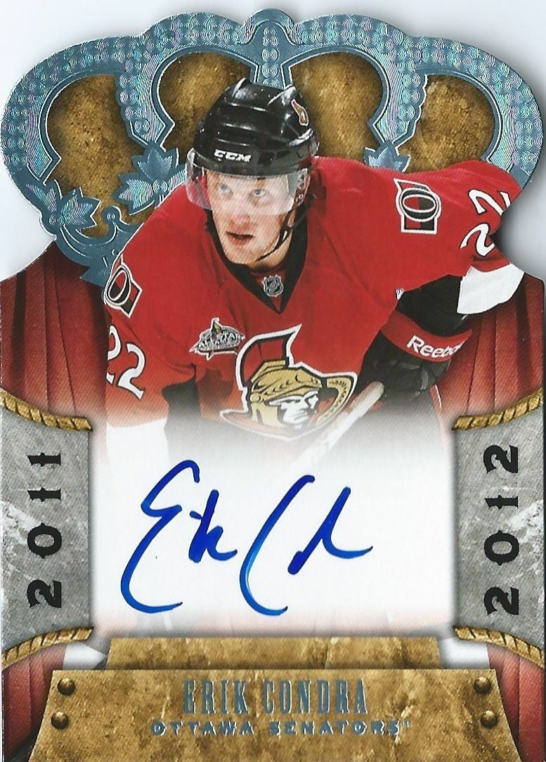 2011-12 Crown Royale ERIK CONDRA Auto Rookie Ottawa Senators NHL 00016