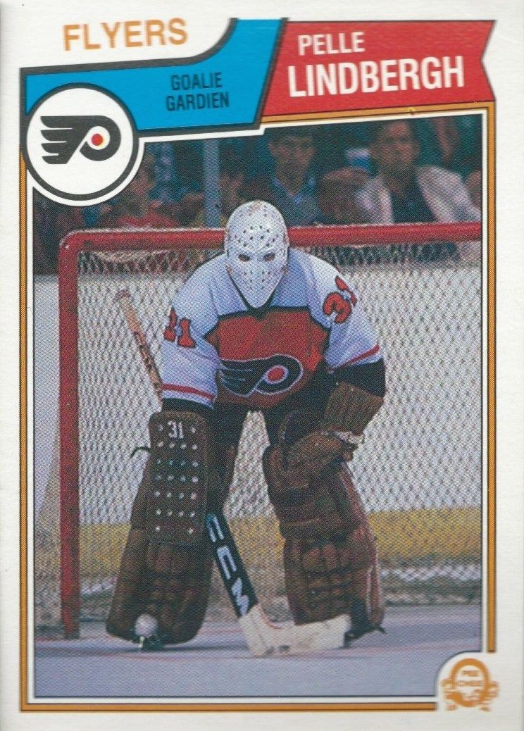 1983-84 O-Pee-Chee Original Wax Wrapper + PELLE LINDBERGH Rookie Display Image 2