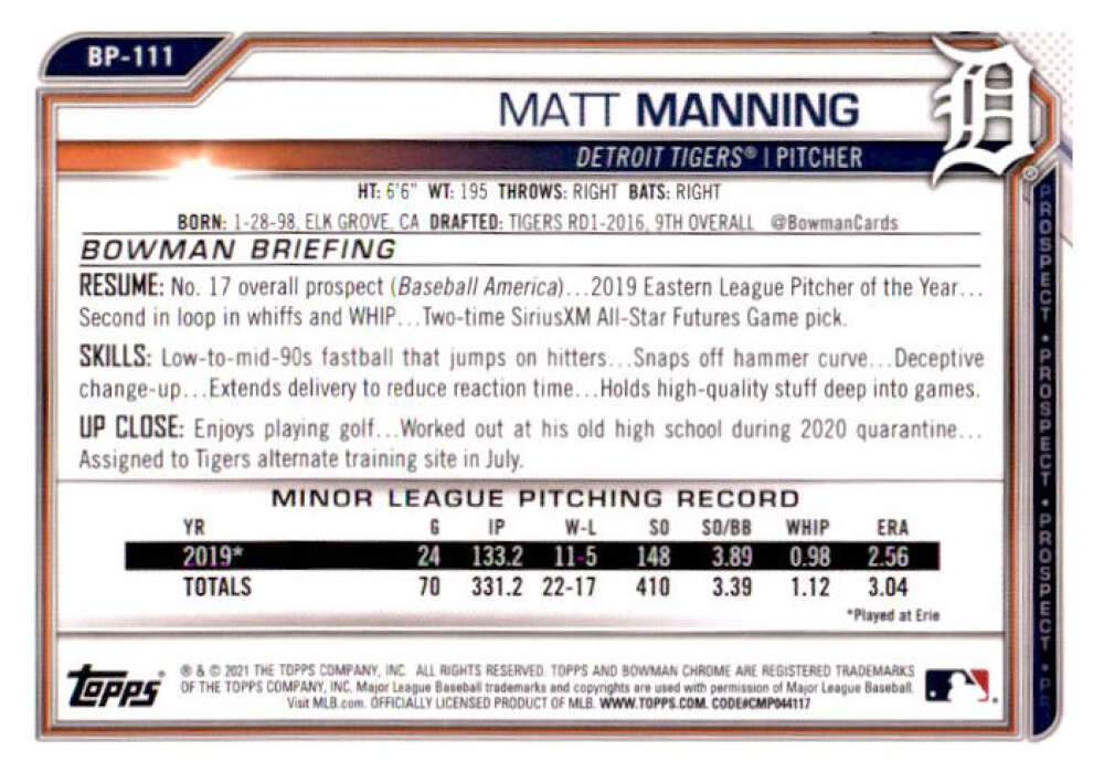 2021 Bowman Prospects #BP-112 Brandon Marsh Los Angeles Angels V91668 Image 2
