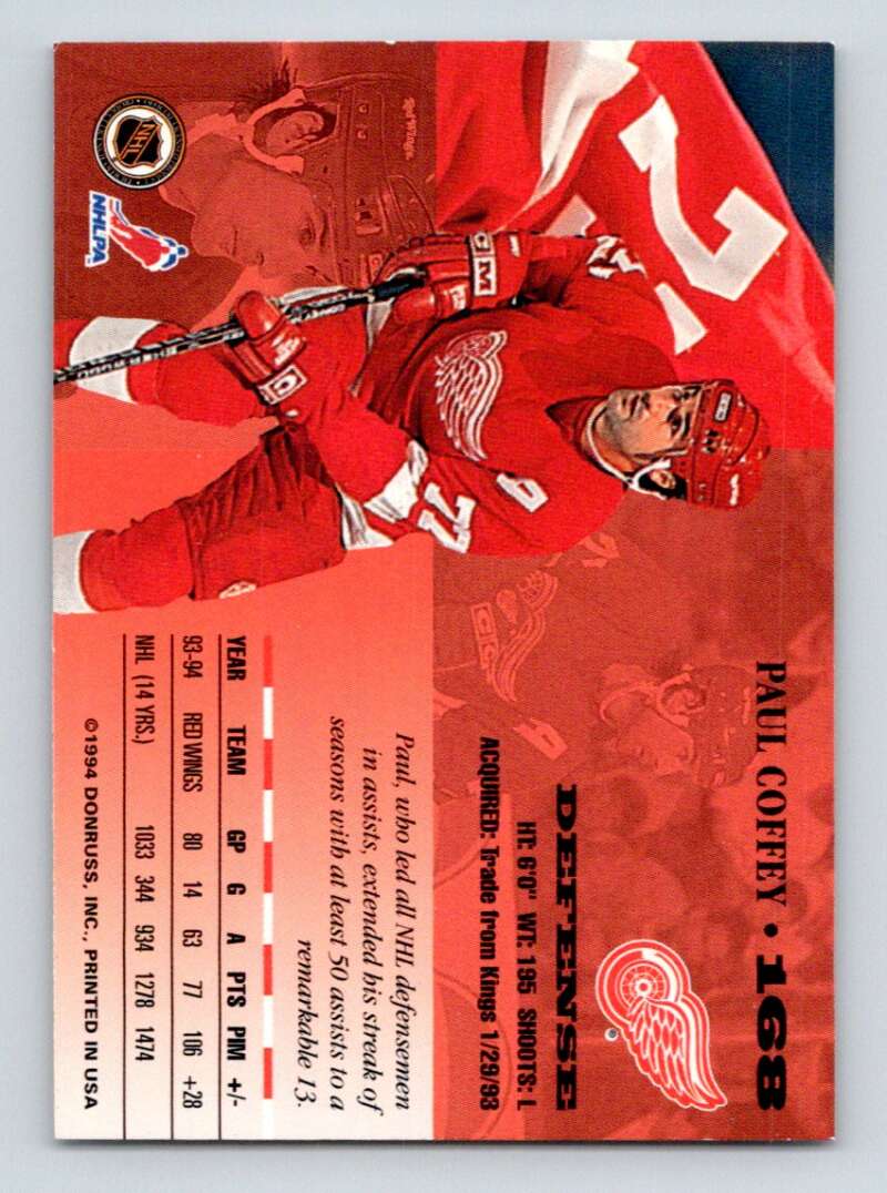 1994-95 Leaf #168 Paul Coffey Detroit Red Wings Image 2