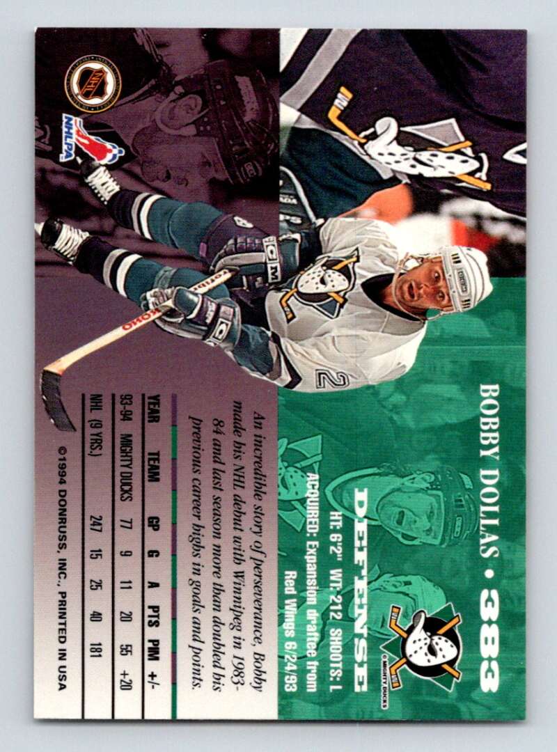 1994-95 Leaf #383 Bobby Dollas Anaheim Ducks Image 2