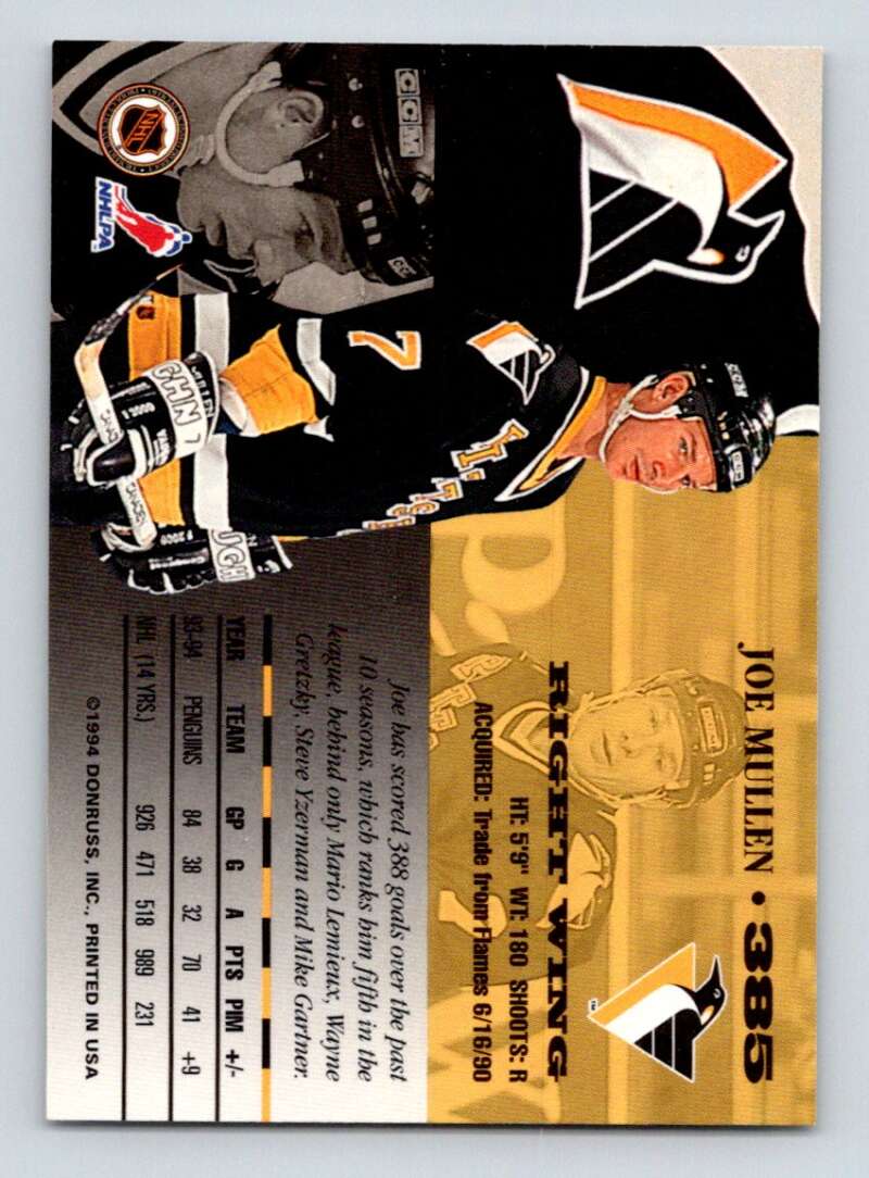 1994-95 Leaf #385 Joe Mullen Pittsburgh Penguins Image 2