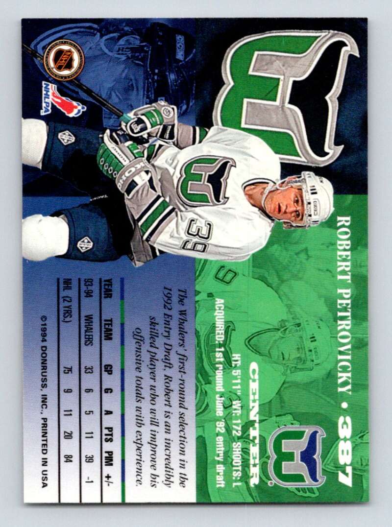 1994-95 Leaf #387 Robert Petrovicky Hartford Whalers Image 2