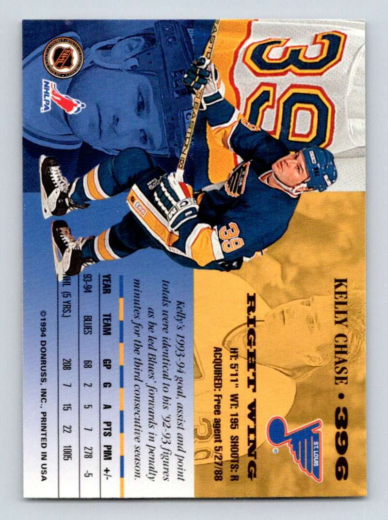1994-95 Leaf #396 Kelly Chase St. Louis Blues Image 2