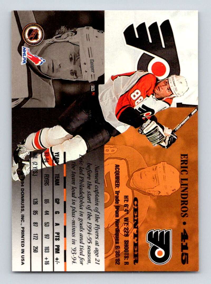 1994-95 Leaf #415 Eric Lindros Philadelphia Flyers Image 2