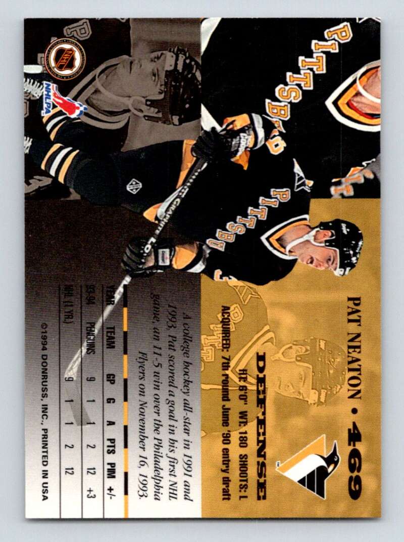 1994-95 Leaf #469 Pat Neaton Pittsburgh Penguins Image 2