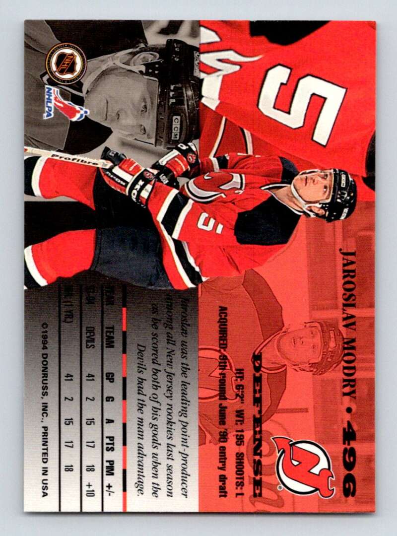 1994-95 Leaf #496 Jaroslav Modry New Jersey Devils Image 2