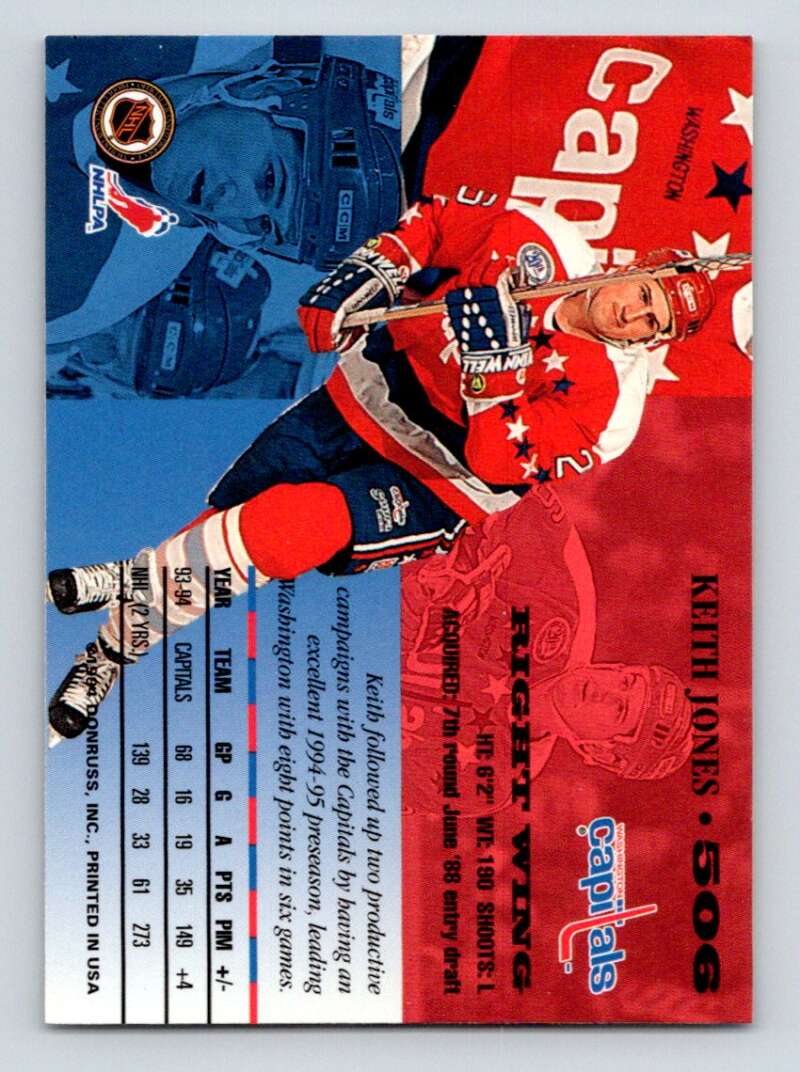 1994-95 Leaf #506 Keith Jones Washington Capitals Image 2