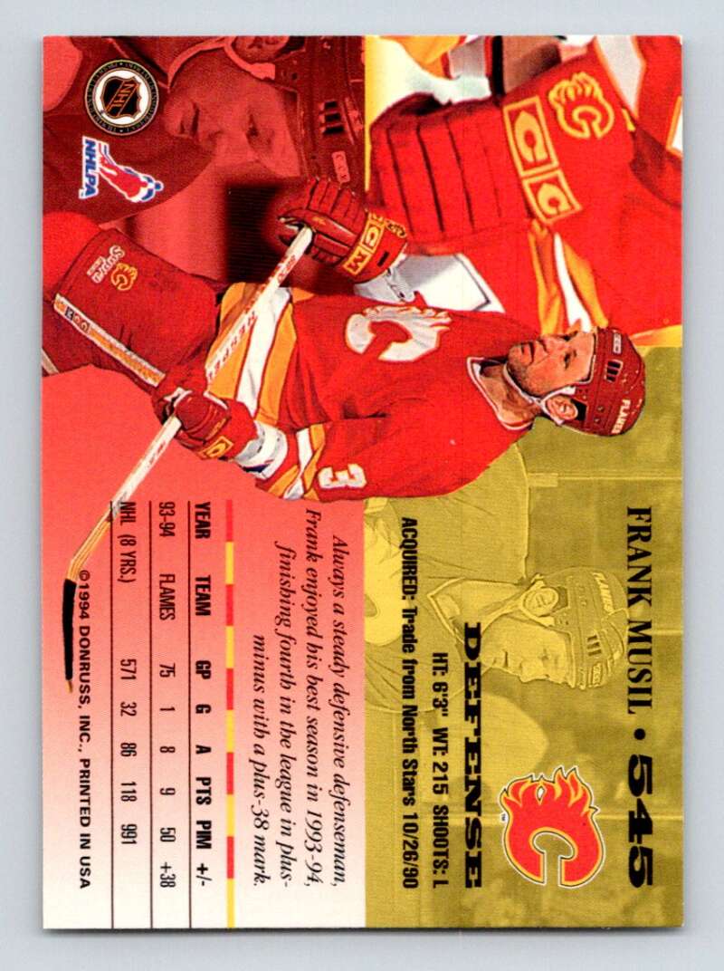 1994-95 Leaf #545 Frank Musil Calgary Flames Image 2