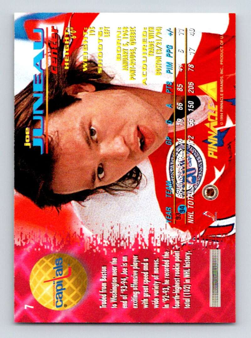 1994-95 Pinnacle #7 Joe Juneau Washington Capitals Image 2