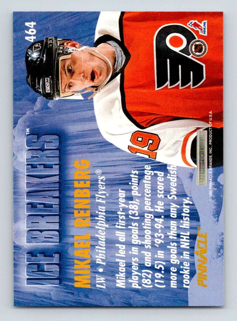 1994-95 Pinnacle #464 Mikael Renberg IB Philadelphia Flyers Image 2