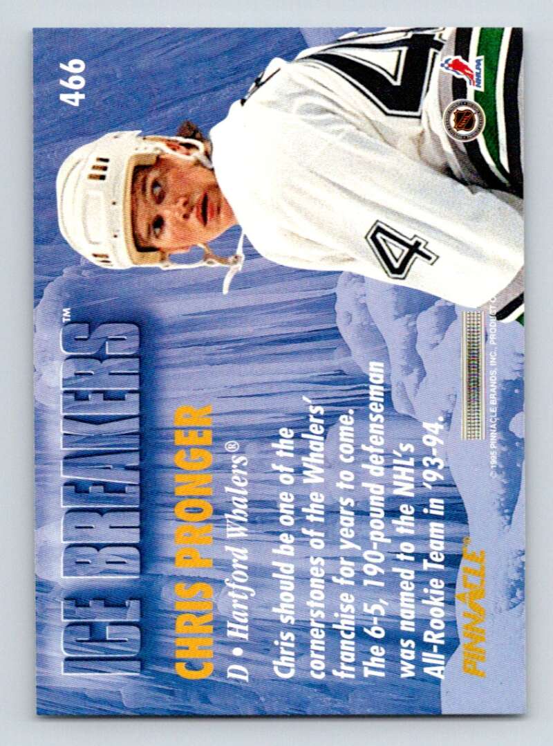 1994-95 Pinnacle #466 Chris Pronger IB Hartford Whalers Image 2