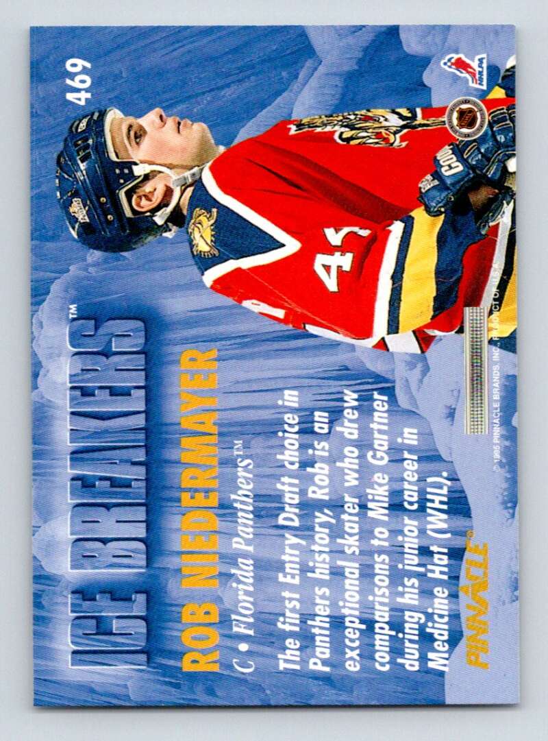1994-95 Pinnacle #469 Rob Niedermayer IB Florida Panthers Image 2