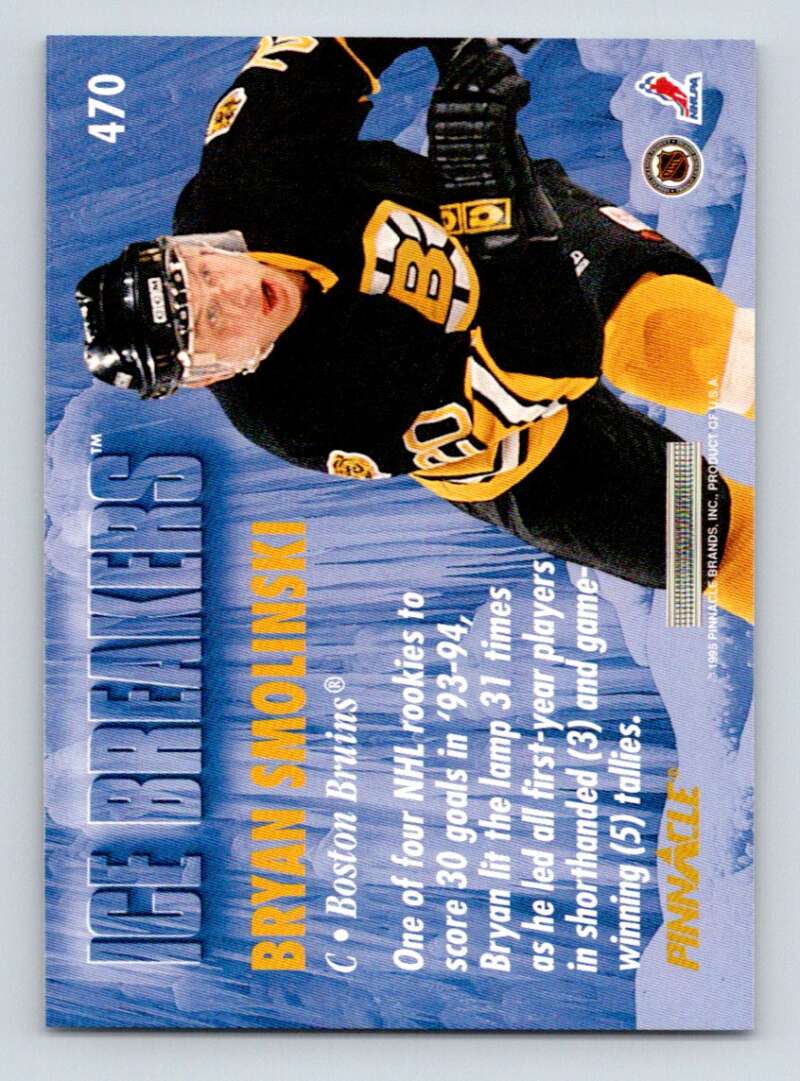 1994-95 Pinnacle #470 Bryan Smolinski IB Boston Bruins Image 2
