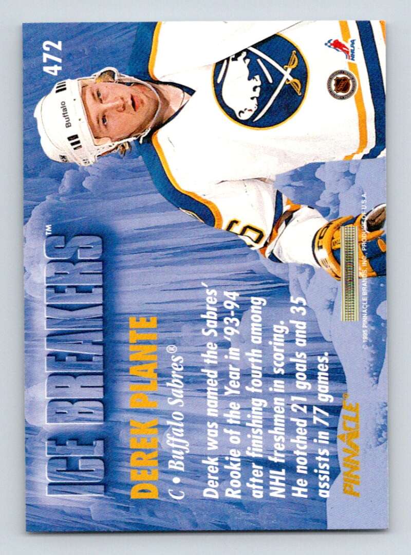 1994-95 Pinnacle #472 Derek Plante IB Buffalo Sabres Image 2