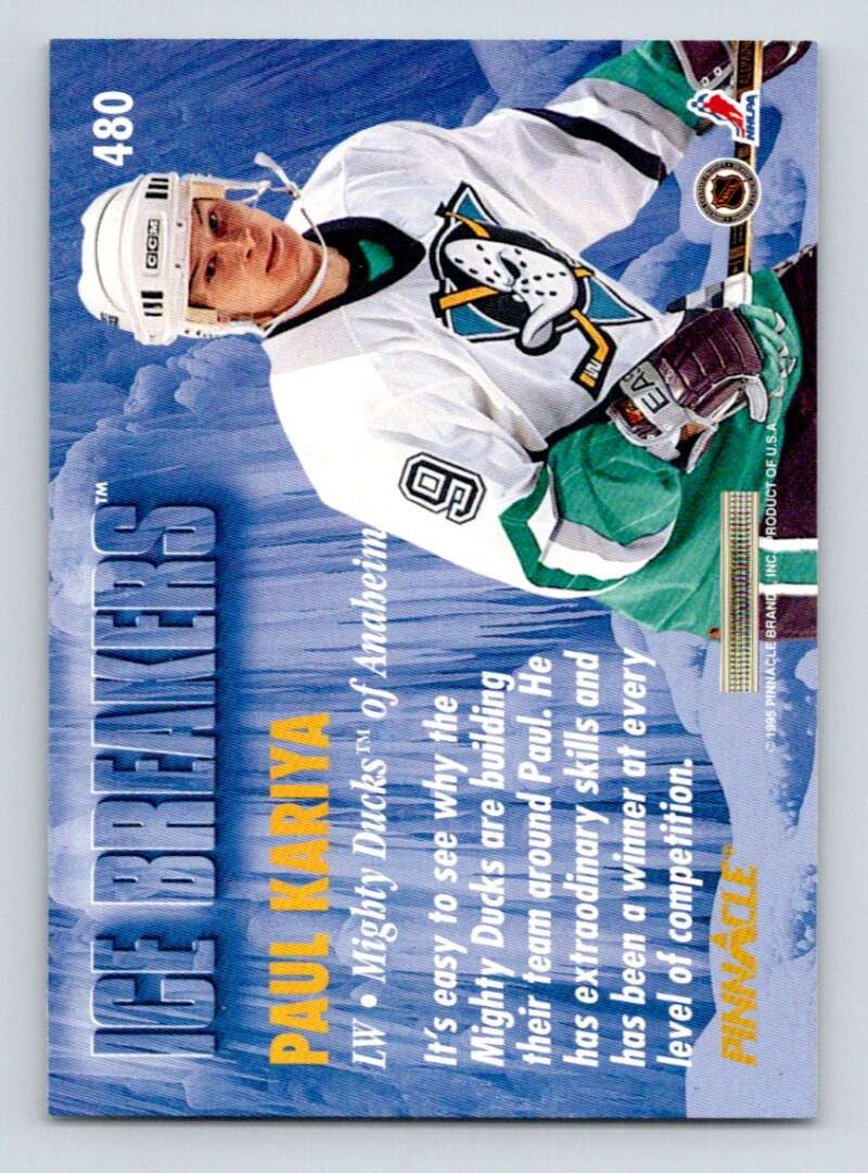 1994-95 Pinnacle #480 Paul Kariya IB Anaheim Ducks Image 2