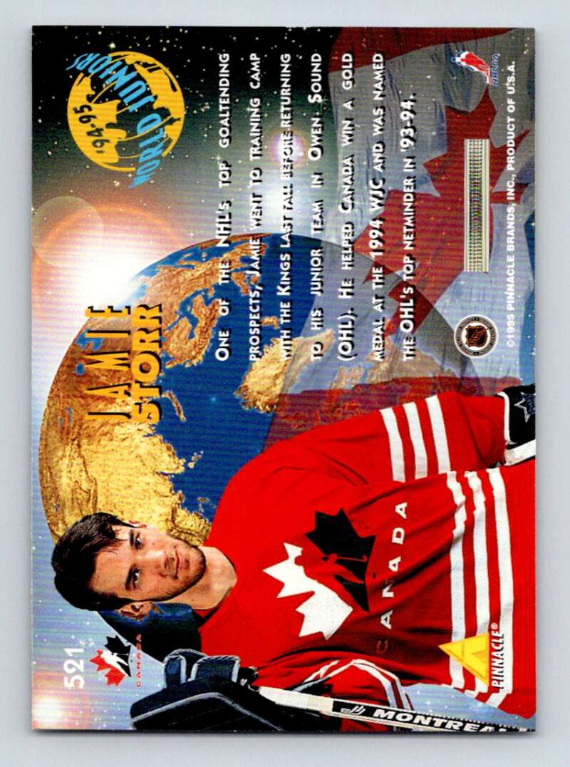 1994-95 Pinnacle #521 Jamie Storr Los Angeles Kings Image 2