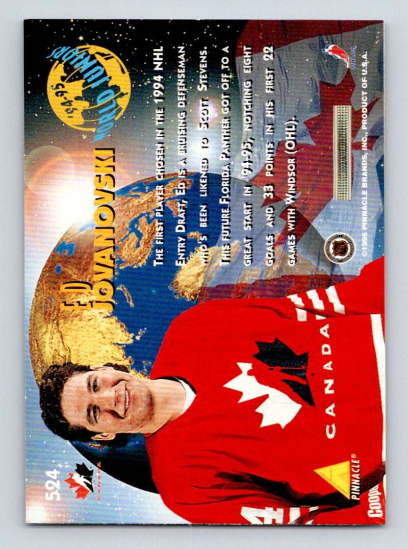 1994-95 Pinnacle #524 Ed Jovanovski RC Rookie Image 2