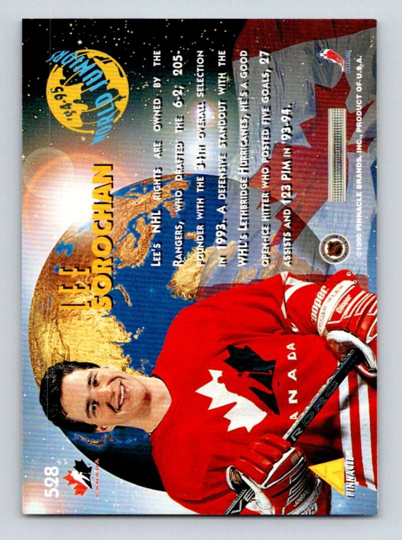 1994-95 Pinnacle #528 Lee Sorochan RC Rookie Image 2