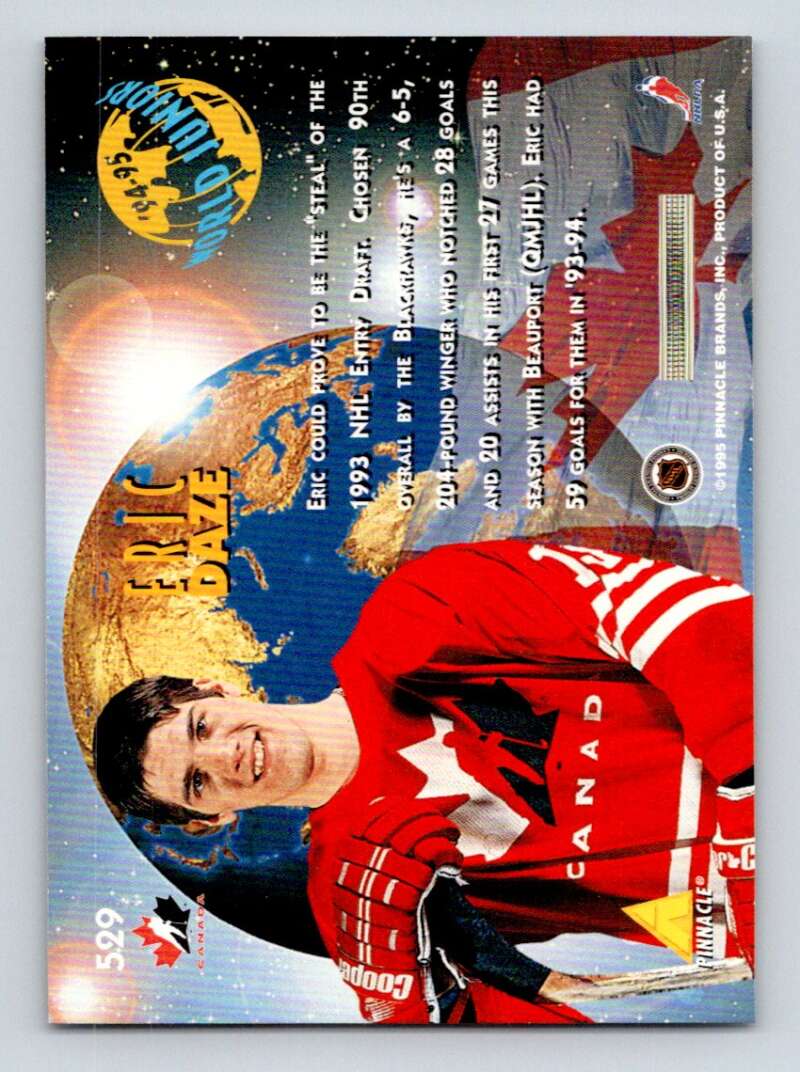1994-95 Pinnacle #529 Eric Daze RC Rookie Image 2