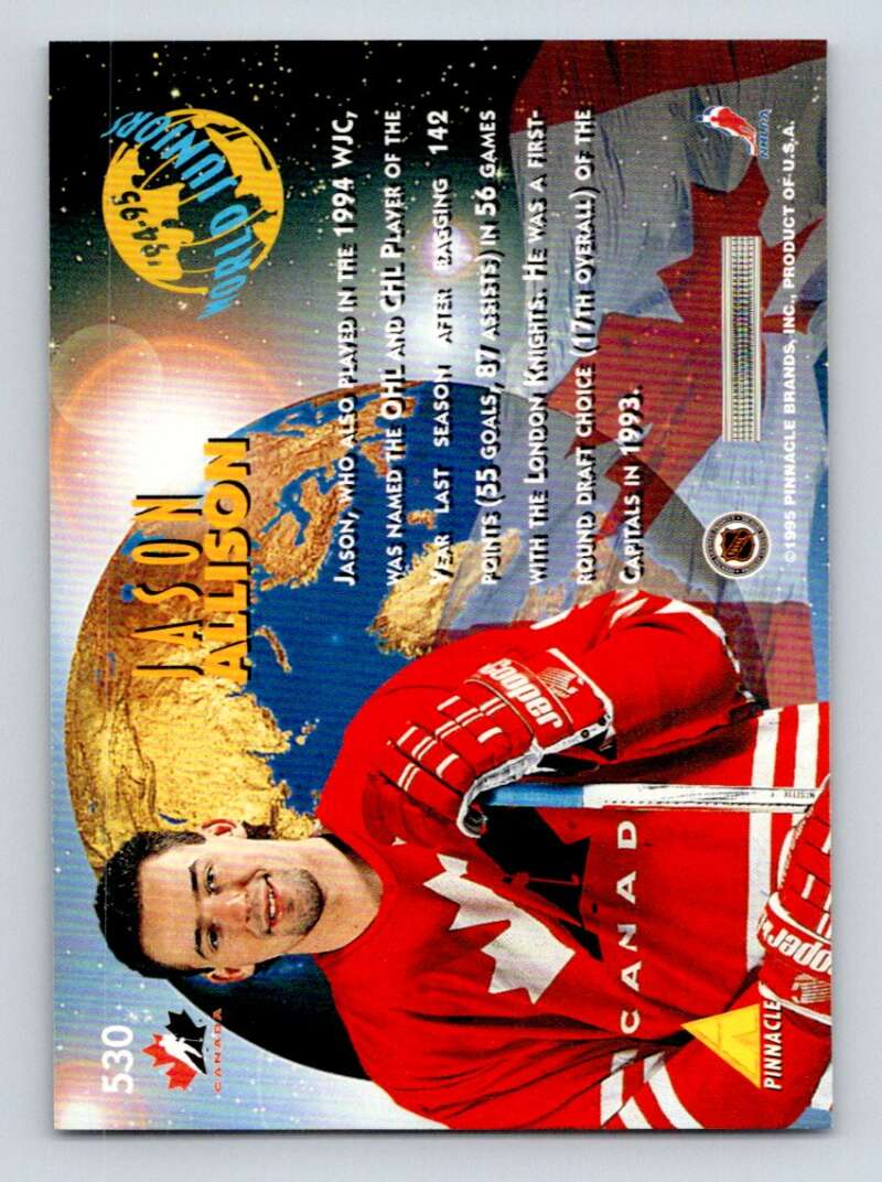 1994-95 Pinnacle #530 Jason Allison Washington Capitals Image 2