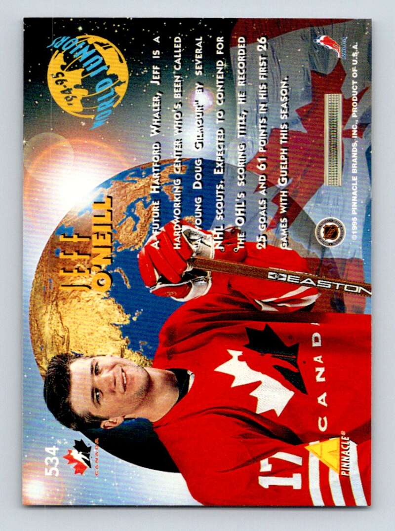 1994-95 Pinnacle #534 Jeff O'Neill RC Rookie Image 2