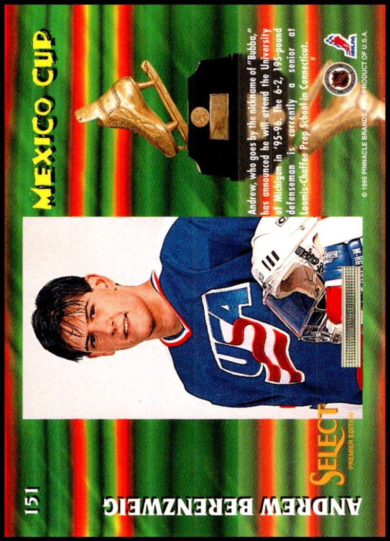 1994-95 Select Hockey #151 Andrew Berenzweig  RC Rookie  V90005 Image 2