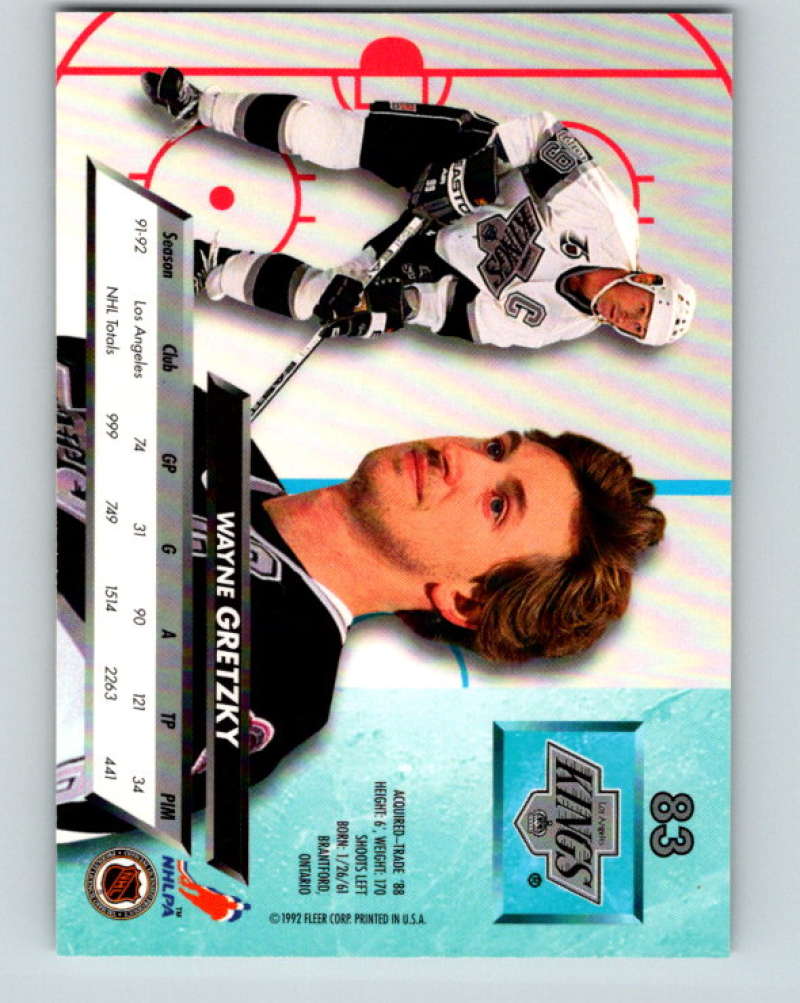 1992-93 Fleer Ultra #83 Wayne Gretzky Los Angeles Kings Image 2