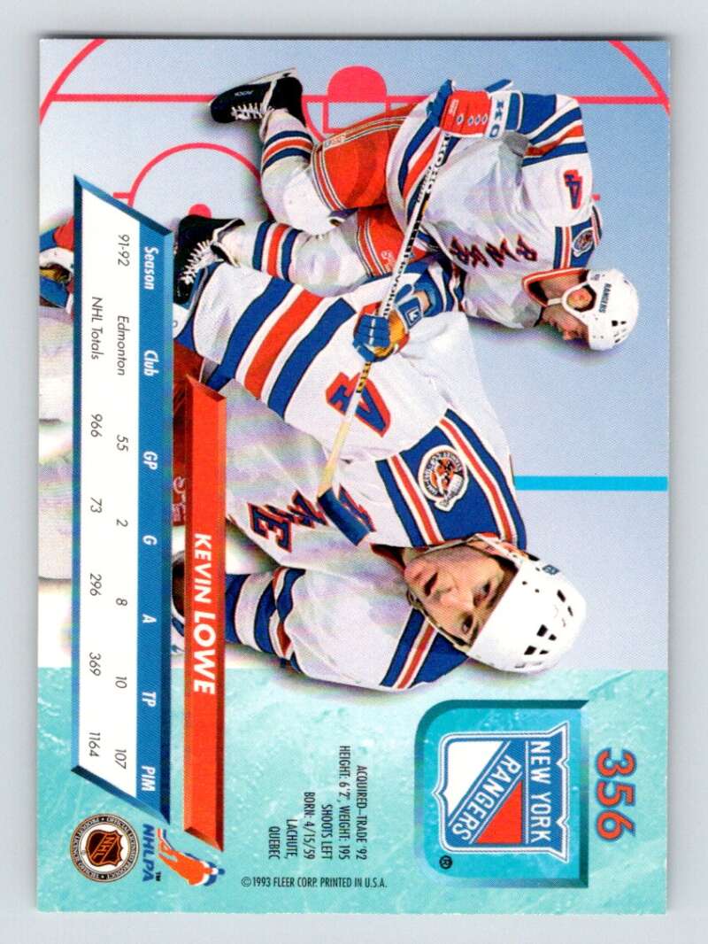 1992-93 Fleer Ultra #356 Kevin Lowe Image 2