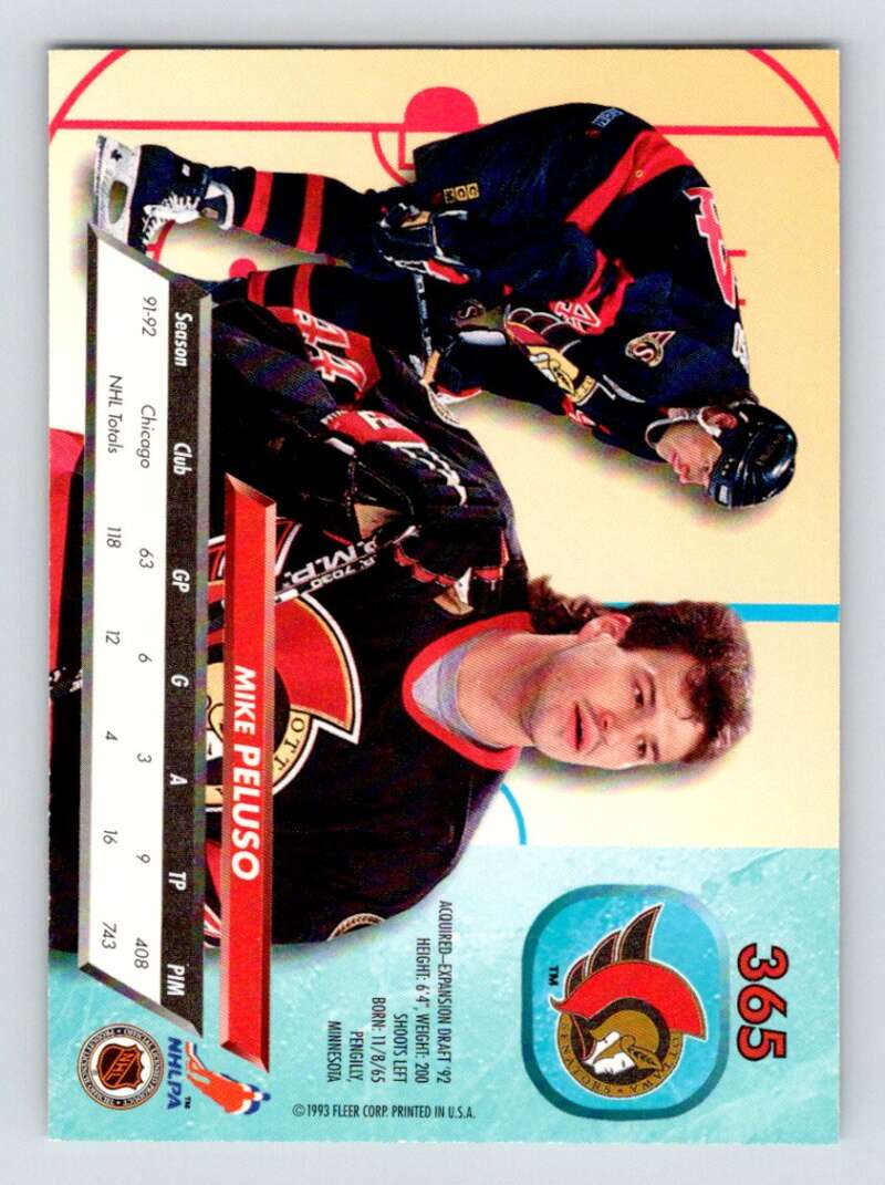 1992-93 Fleer Ultra #365 Mike Peluso Image 2