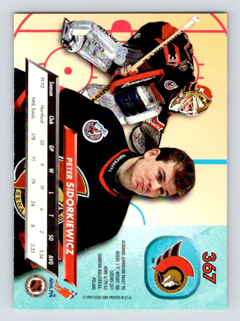 1992-93 Fleer Ultra #367 Peter Sidorkiewicz Image 2