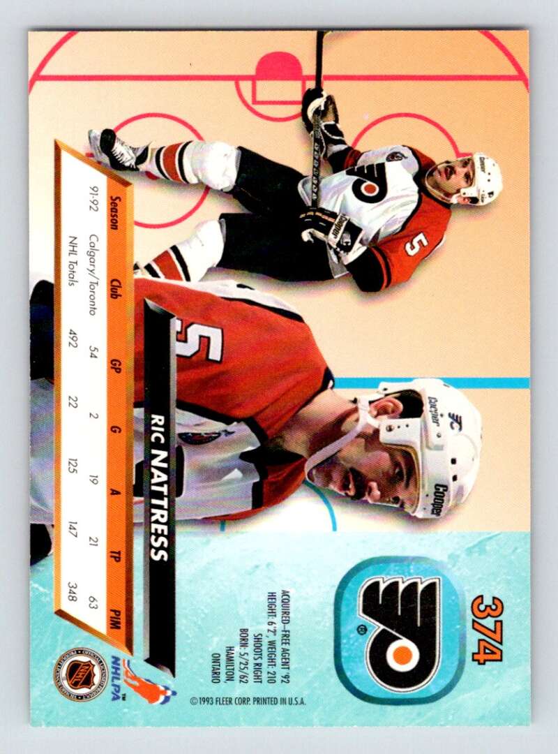 1992-93 Fleer Ultra #374 Ric Nattress Image 2