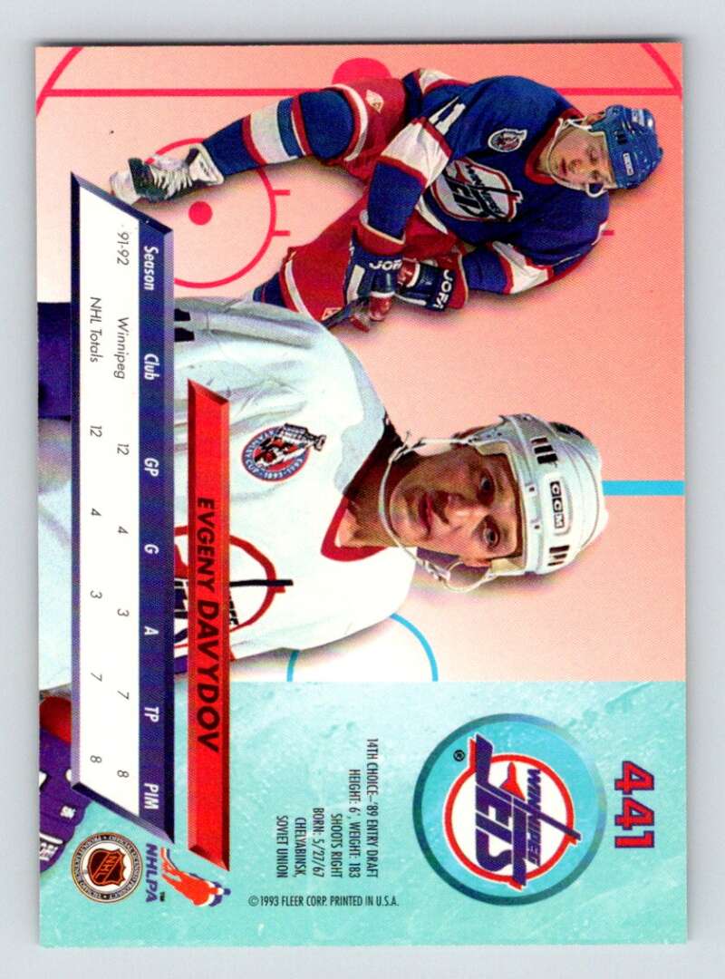 1992-93 Fleer Ultra #441 Evgeny Davydov Winnipeg Jets Image 2