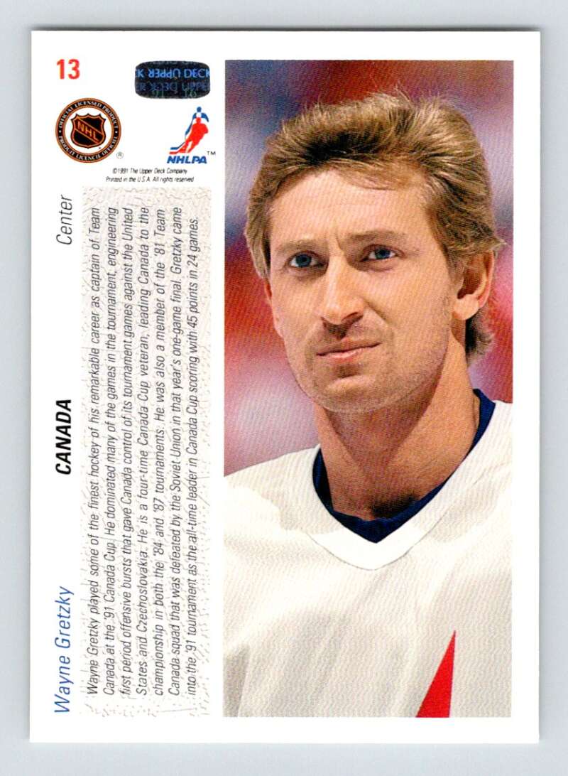 1991-92 Upper Deck #13 Wayne Gretzky Los Angeles Kings Image 2