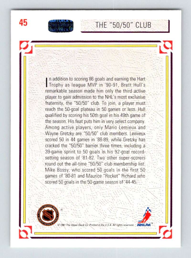 1991-92 Upper Deck #45 Hull/Wayne Gretzky/Bossy St. Louis Blues Image 2