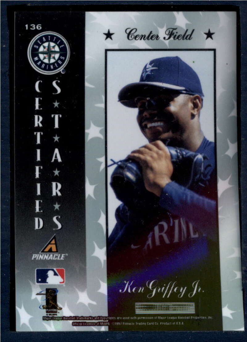 1997 Pinnacle Certified Baseball #136 Ken Griffey Jr. Seattle Mariners V86602 Image 2