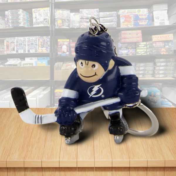 Tampa Bay Lightning Player Figure Keychain - Hard PVC - Snap Hook Closure