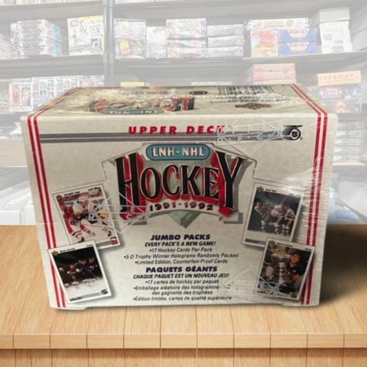 1991-92 Upper Deck Jumbo French Hockey Box - 17 Cards Per Pack