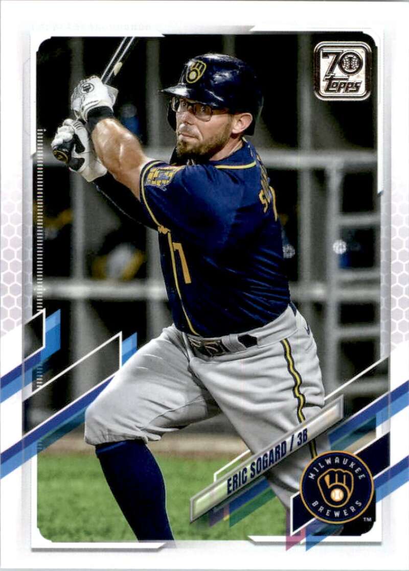 2021 Topps Baseball #21 Eric Sogard Milwaukee Brewers Image 1