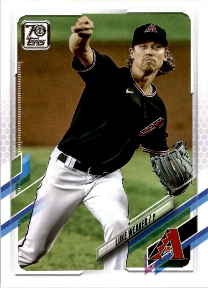 2021 Topps Baseball #28 Luke Weaver Arizona Diamondbacks Image 1