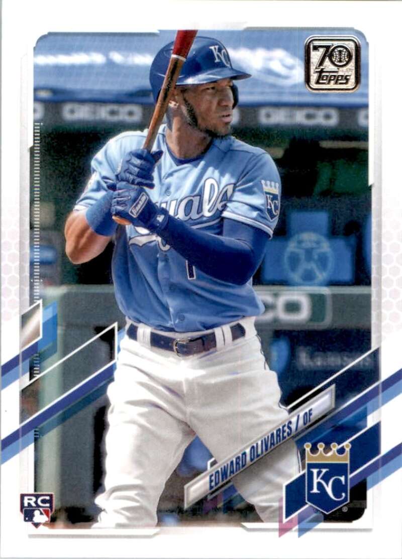 2021 Topps Baseball #32 Edward Olivares RC Rookie Kansas City Royals Image 1