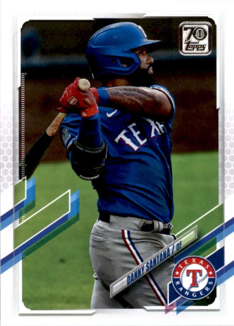 2021 Topps Baseball #35 Danny Santana Texas Rangers Image 1