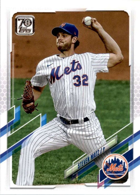 2021 Topps Baseball  #56 Steven Matz  New York Mets  Image 1